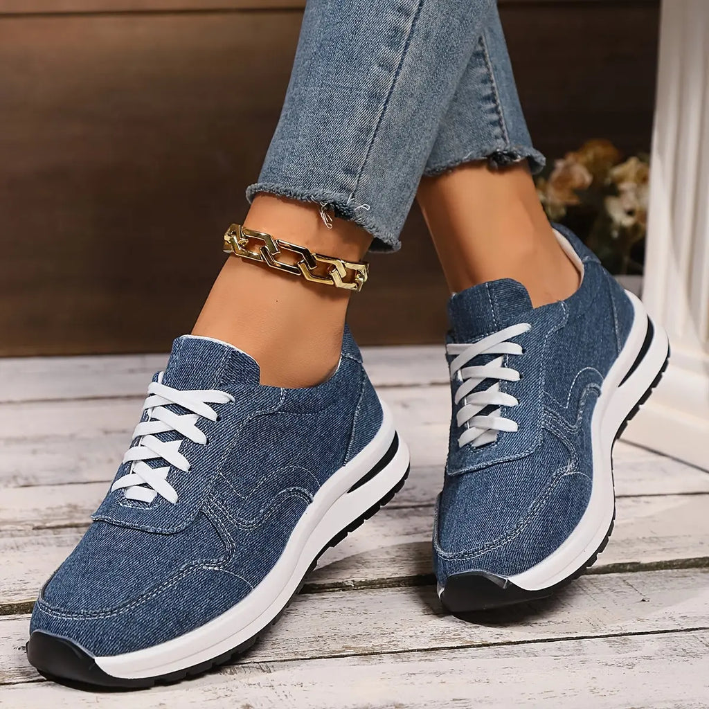 Denim™ | Women's Denim Orthopedic Sneakers – Wide Toe Box & Cushioned Arch Support oaklynwear