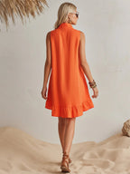 Sunny | Orange Linen Ruffle Mini Dress oaklynwear