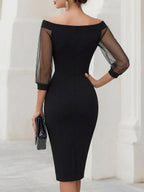 Isadora | Off-Shoulder Sweetheart Midi Dress oaklynwear