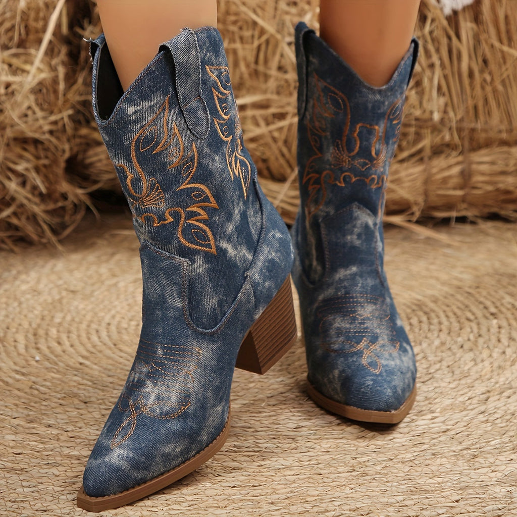 Ealasaid | Women's Wide Calf Western Cowboy Boots oaklynwear
