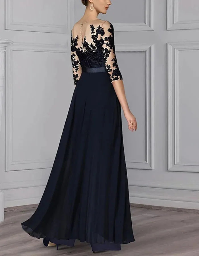 Elegant Lace Solid Color Dress Jumpsuit oaklynwear