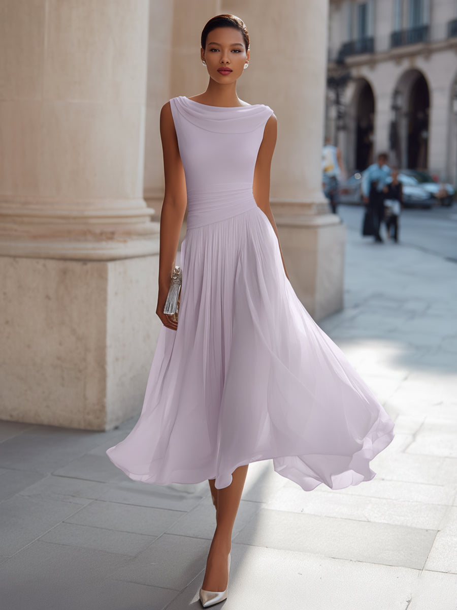 Isabelle | Women's Pleated Midi Dress oaklynwear
