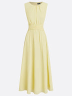 Sunny | Ruched Chiffon A-Line Maxi Dress oaklynwear