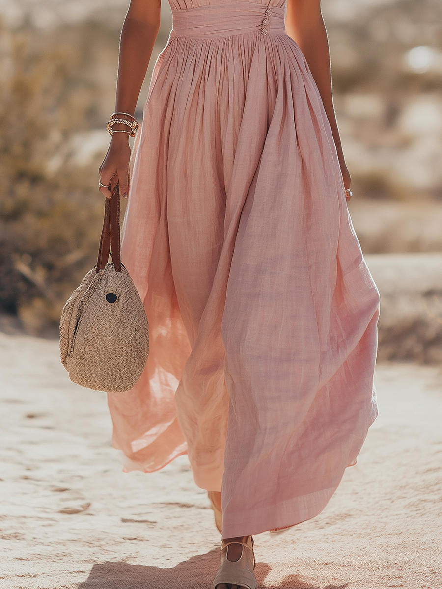 Calista | Boho Linen Halter Dress oaklynwear