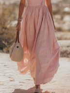 Calista | Boho Linen Halter Dress oaklynwear