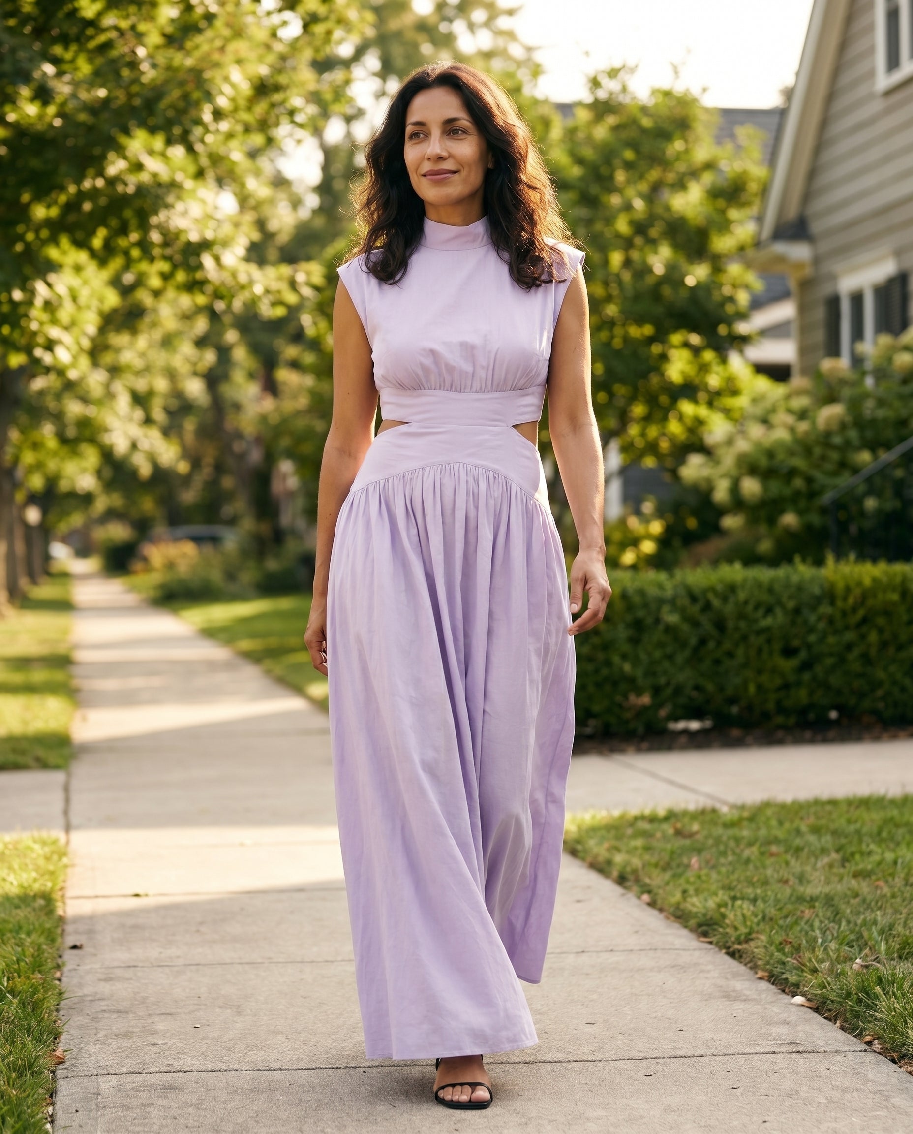 Ella | Cutout Waist High Neck Maxi Dress oaklynwear