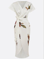 Vivienne | Printed Tie Waist Midi Dress oaklynwear