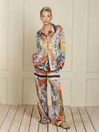 Maria | Women's Satin Wide-Leg Pants Set oaklynwear