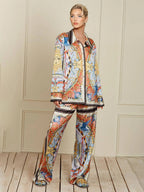 Maria | Women's Satin Wide-Leg Pants Set oaklynwear