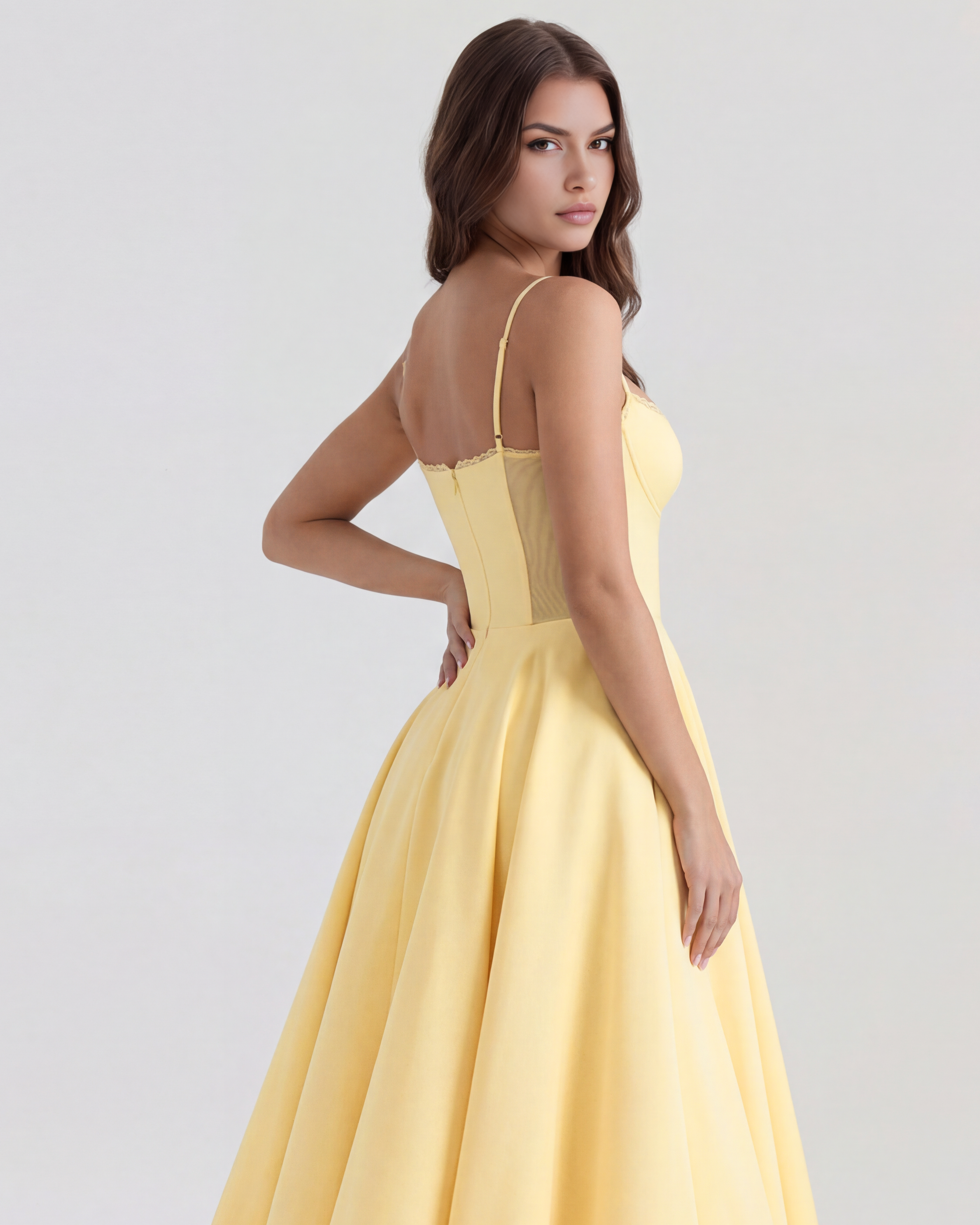 Selene | Tulle Sweetheart Corset Midi Dress oaklynwear