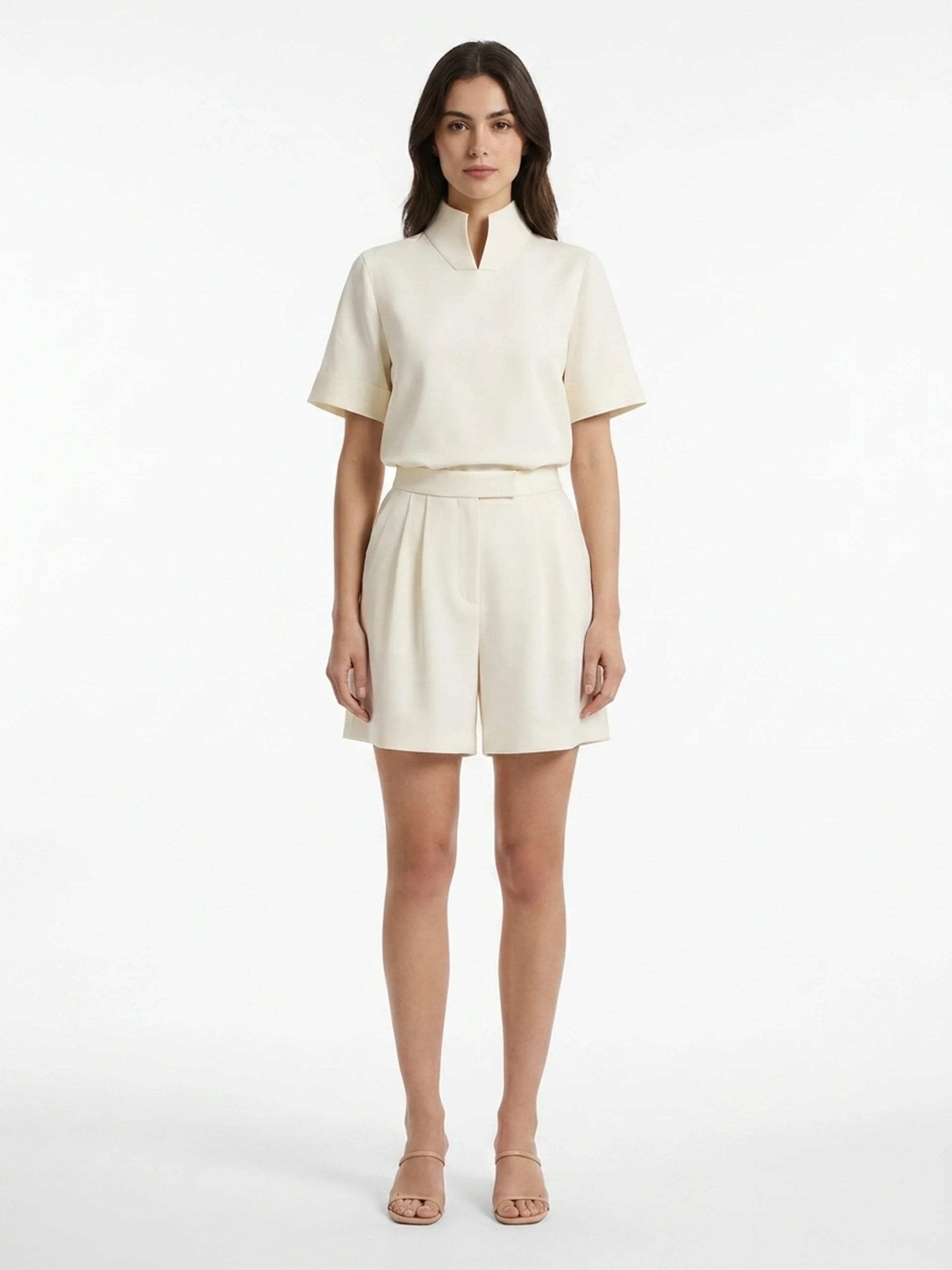 Vera | Stand Collar Structured Blouse oaklynwear