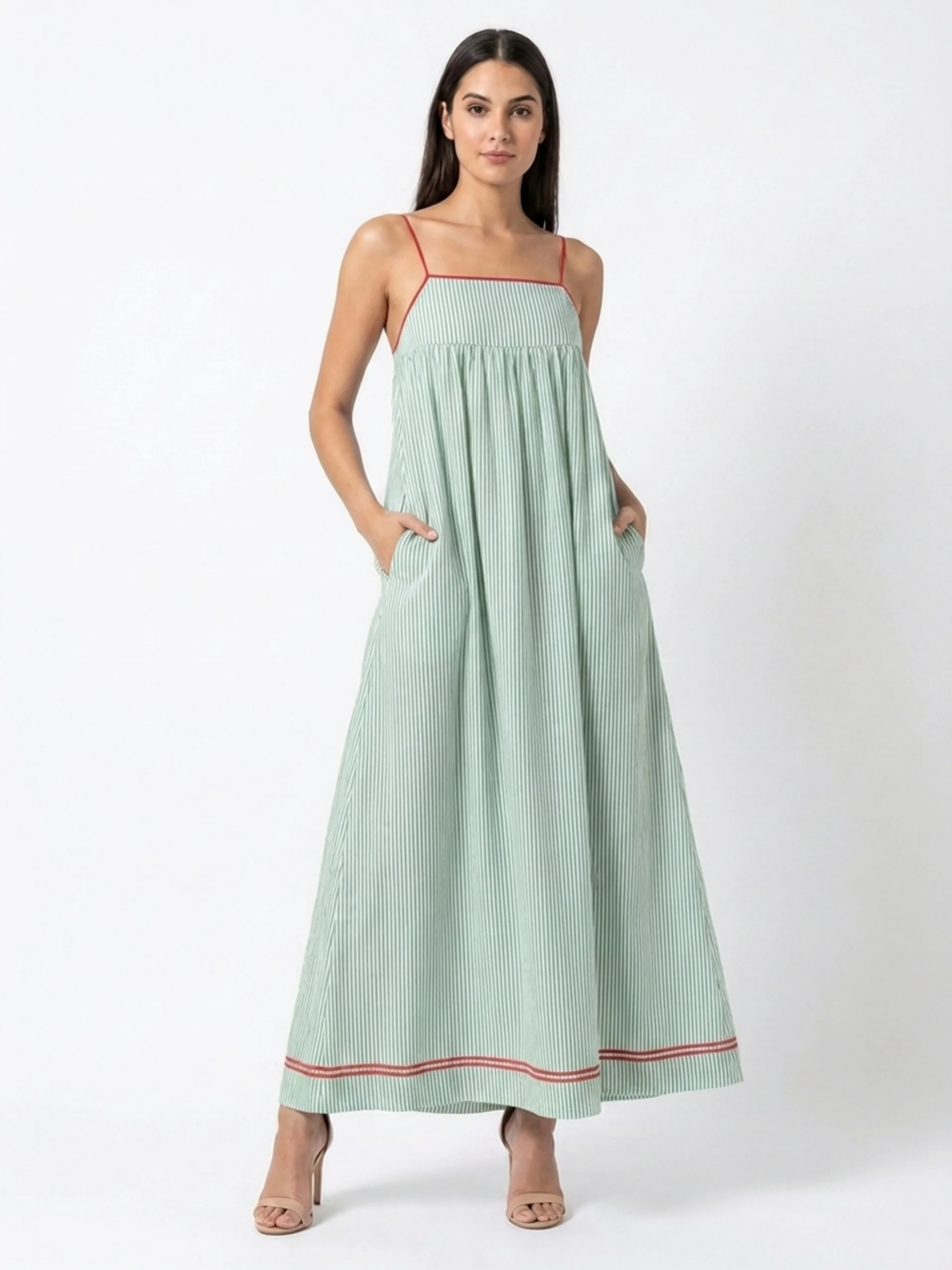 Marina | Women's Striped Maxi Dress oaklynwear