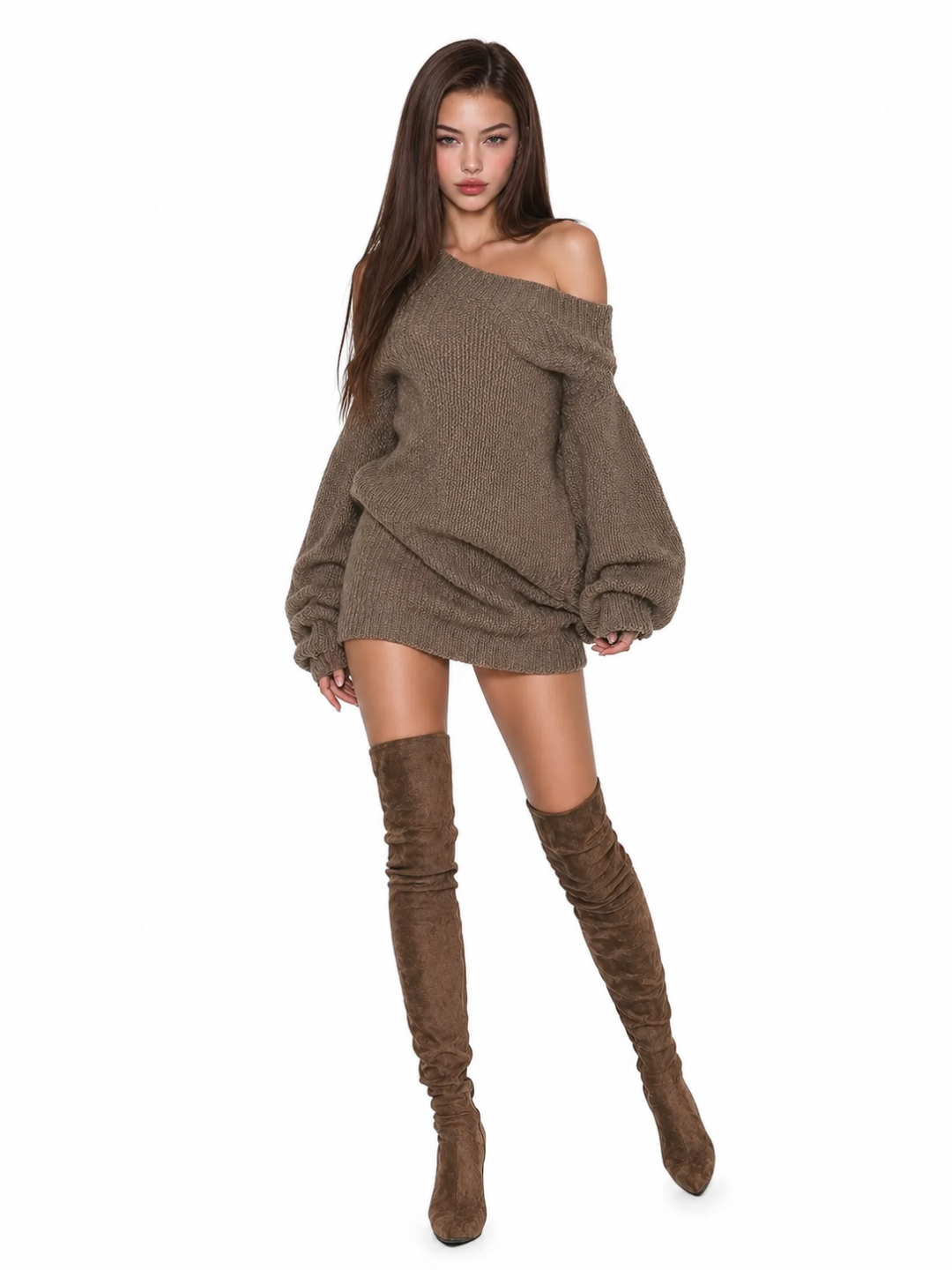 off shoulder sweater dress mini Grey Off-Shoulder its a versatile piece that adds a touch of femininity to any outfit Amber | Off-Shoulder Knit Mini