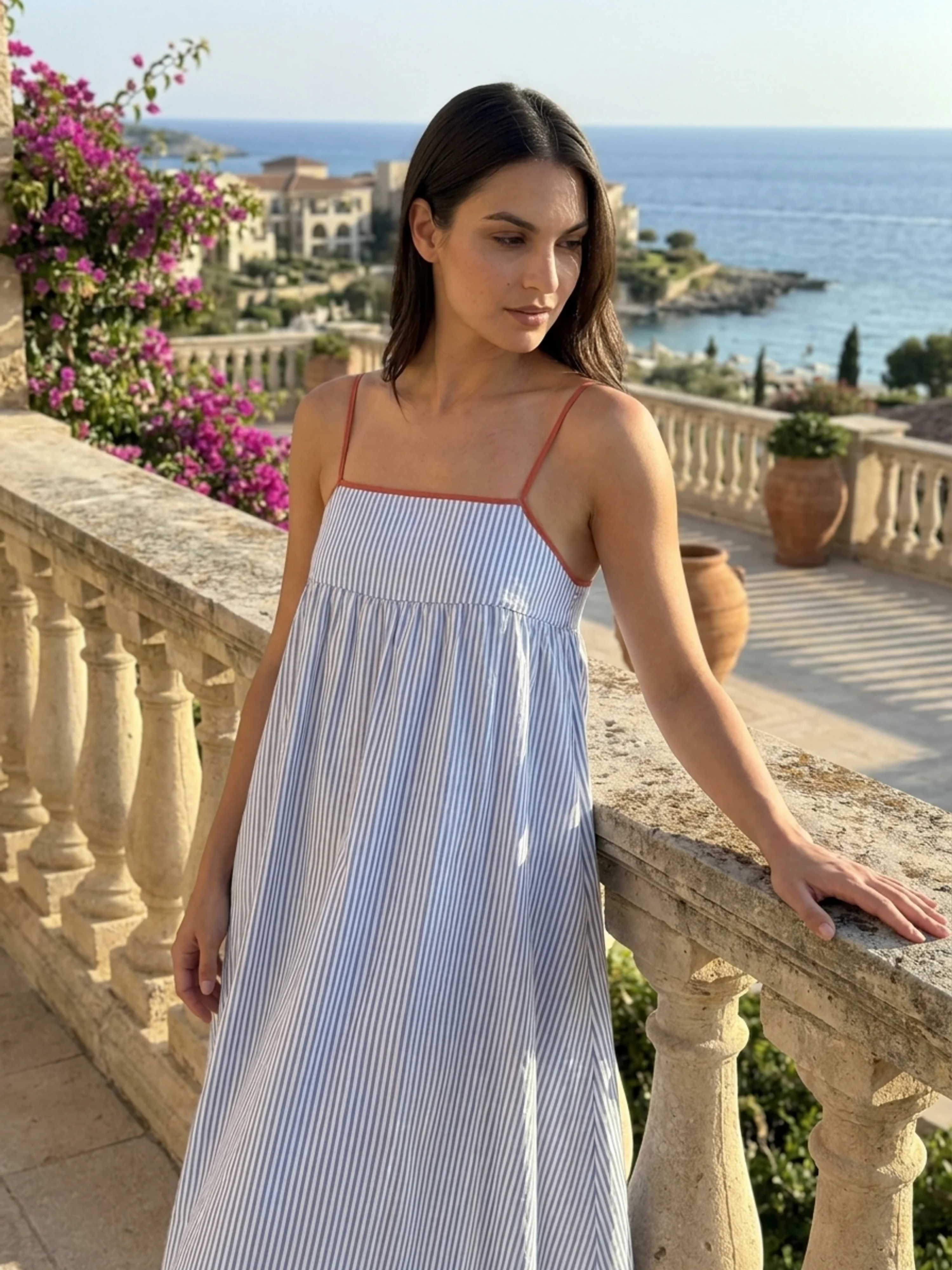 Marina | Women's Striped Maxi Dress oaklynwear