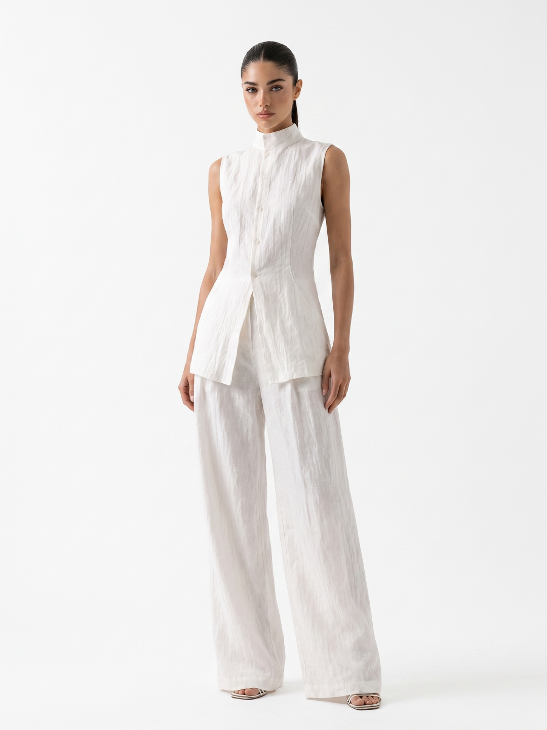 Grace | Linen Wide-Leg Pants Set oaklynwear