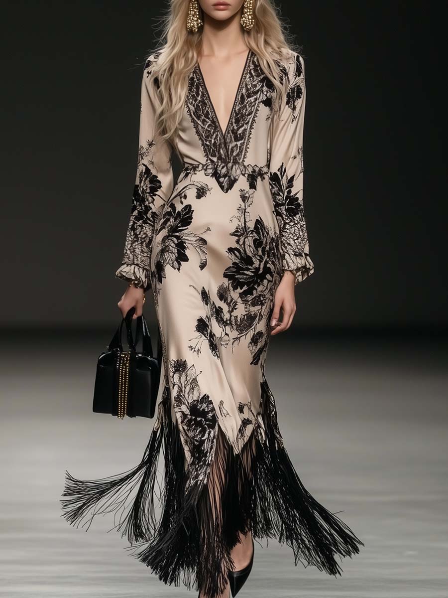 Seraphina | Boho Satin Maxi Dress oaklynwear