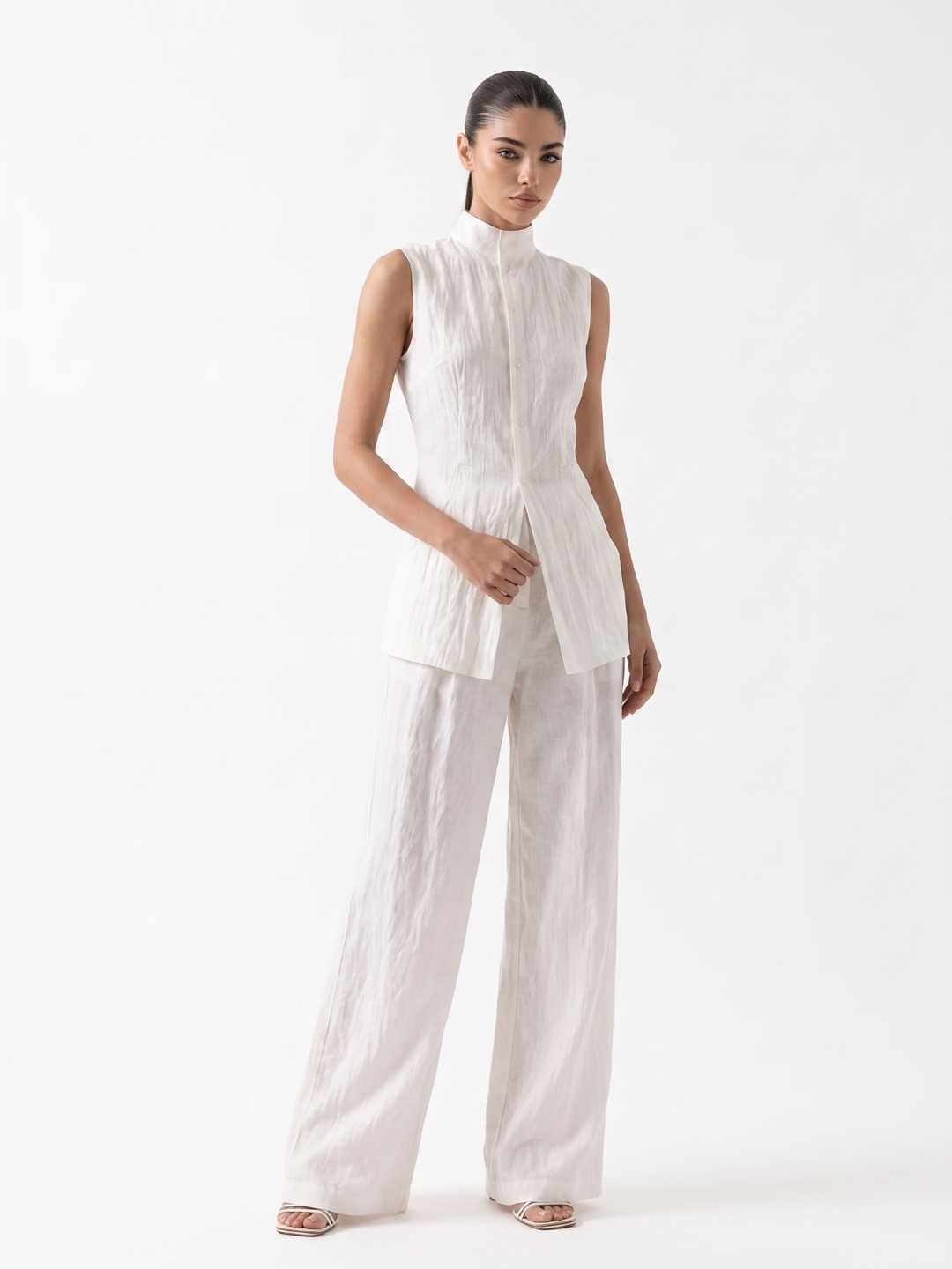 Grace | Linen Wide-Leg Pants Set oaklynwear