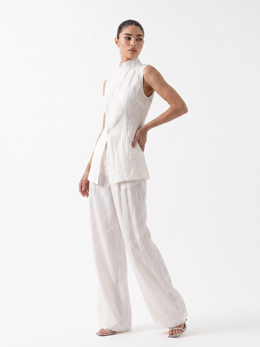 Grace | Linen Wide-Leg Pants Set oaklynwear