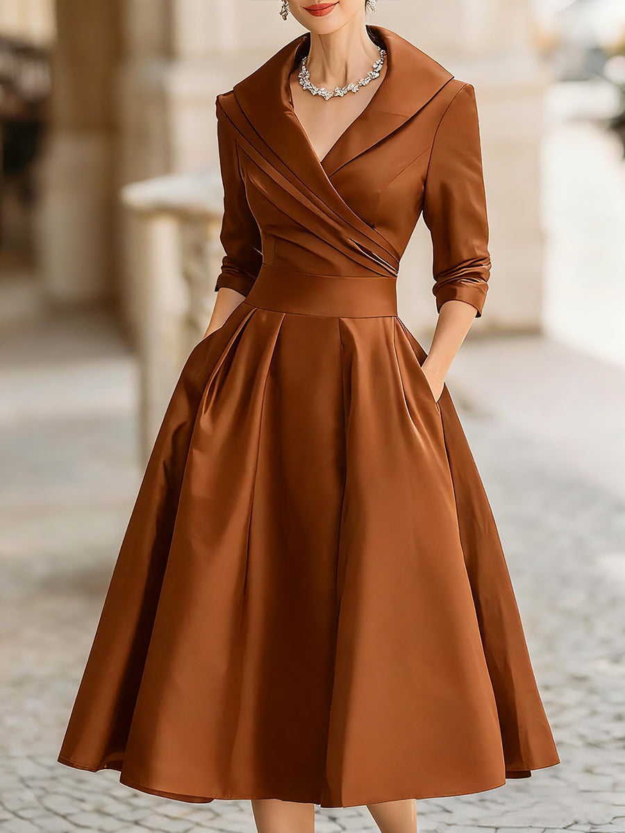 Victoria | Women's Satin Midi Dress oaklynwear