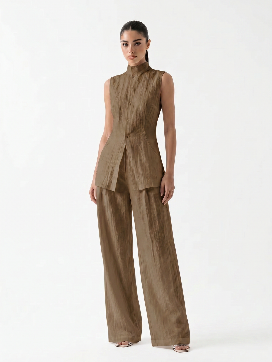 Grace | Linen Wide-Leg Pants Set oaklynwear