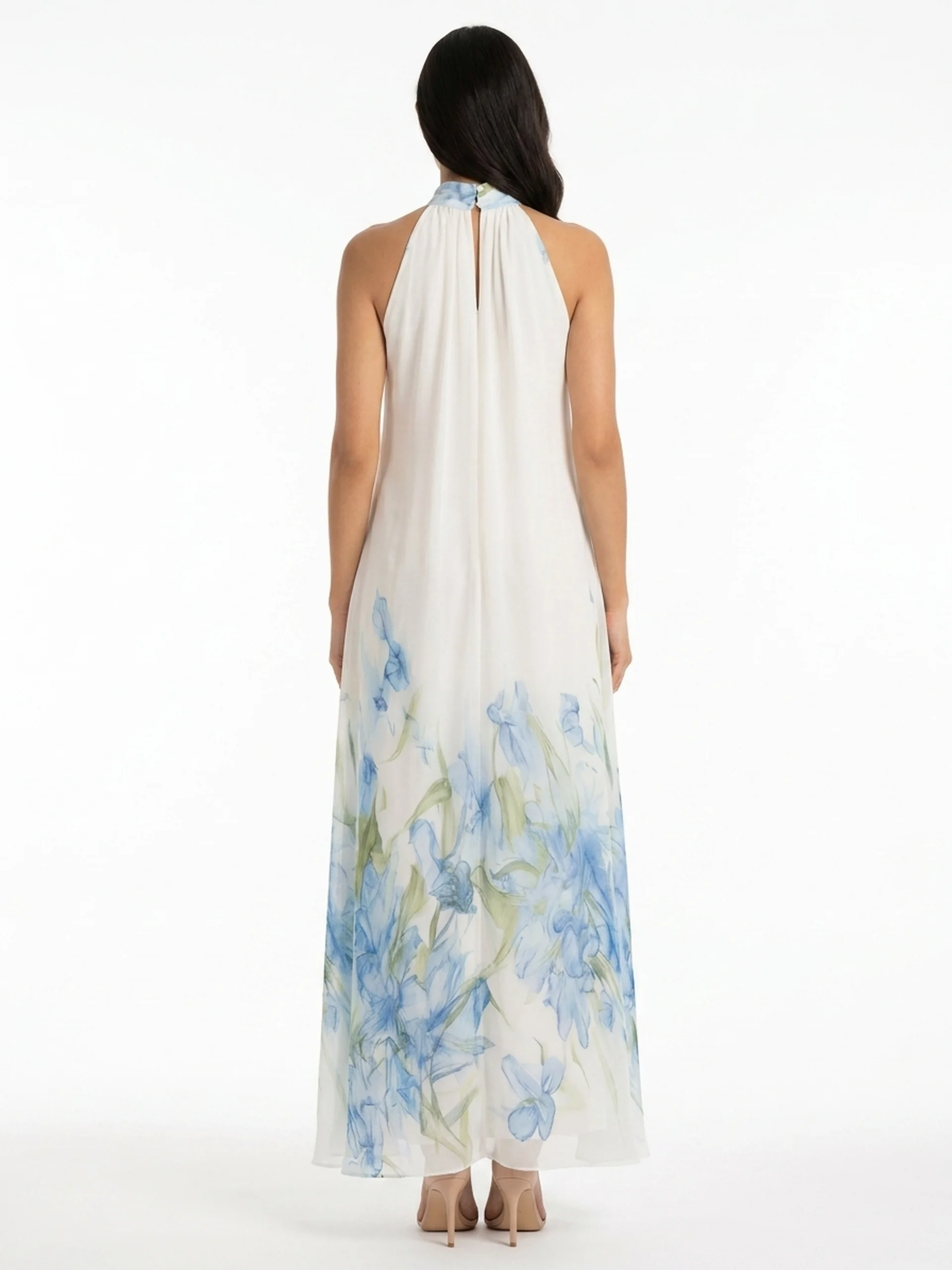 Seraphina | Printed Chiffon Halter Maxi Dress oaklynwear