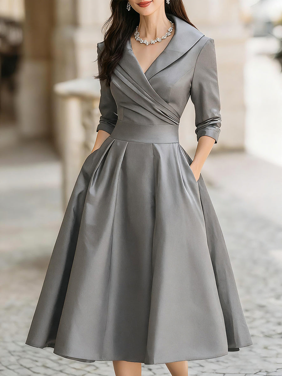 Victoria | Women's Satin Midi Dress oaklynwear