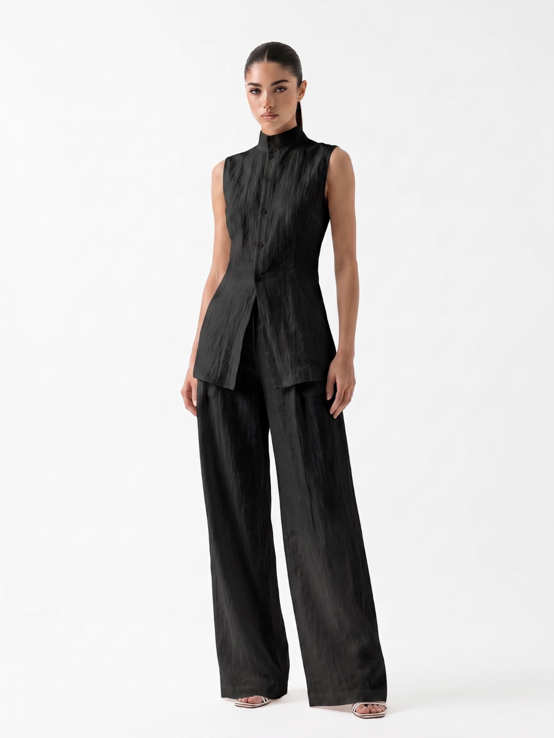 Grace | Linen Wide-Leg Pants Set oaklynwear