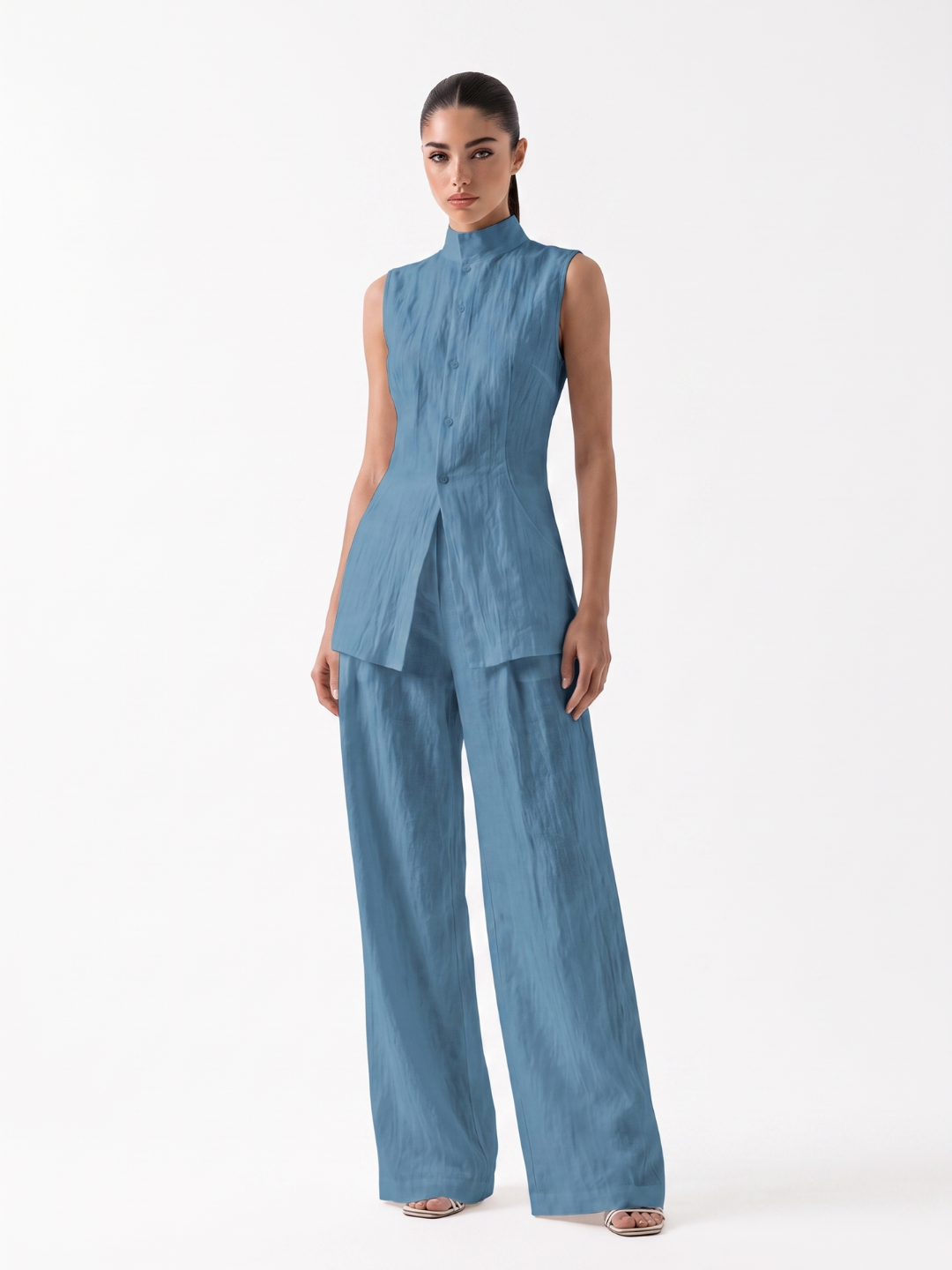 Grace | Linen Wide-Leg Pants Set oaklynwear