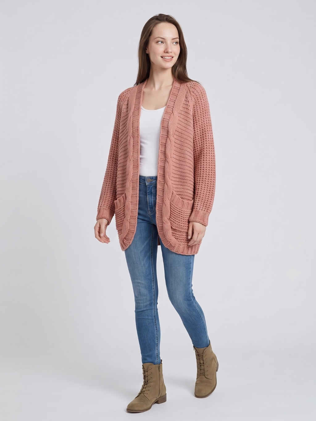 Addison | Open-Front Boho Knit Cardigan with Pockets, Cozy Winter Layer oaklynwear