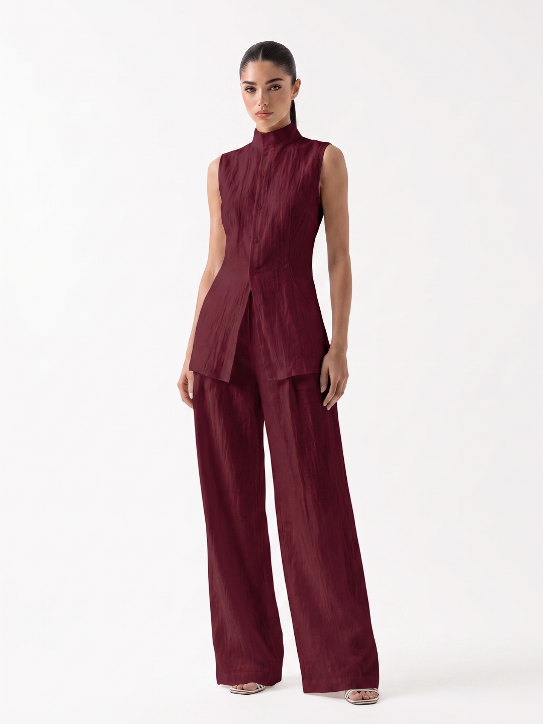Grace | Linen Wide-Leg Pants Set oaklynwear