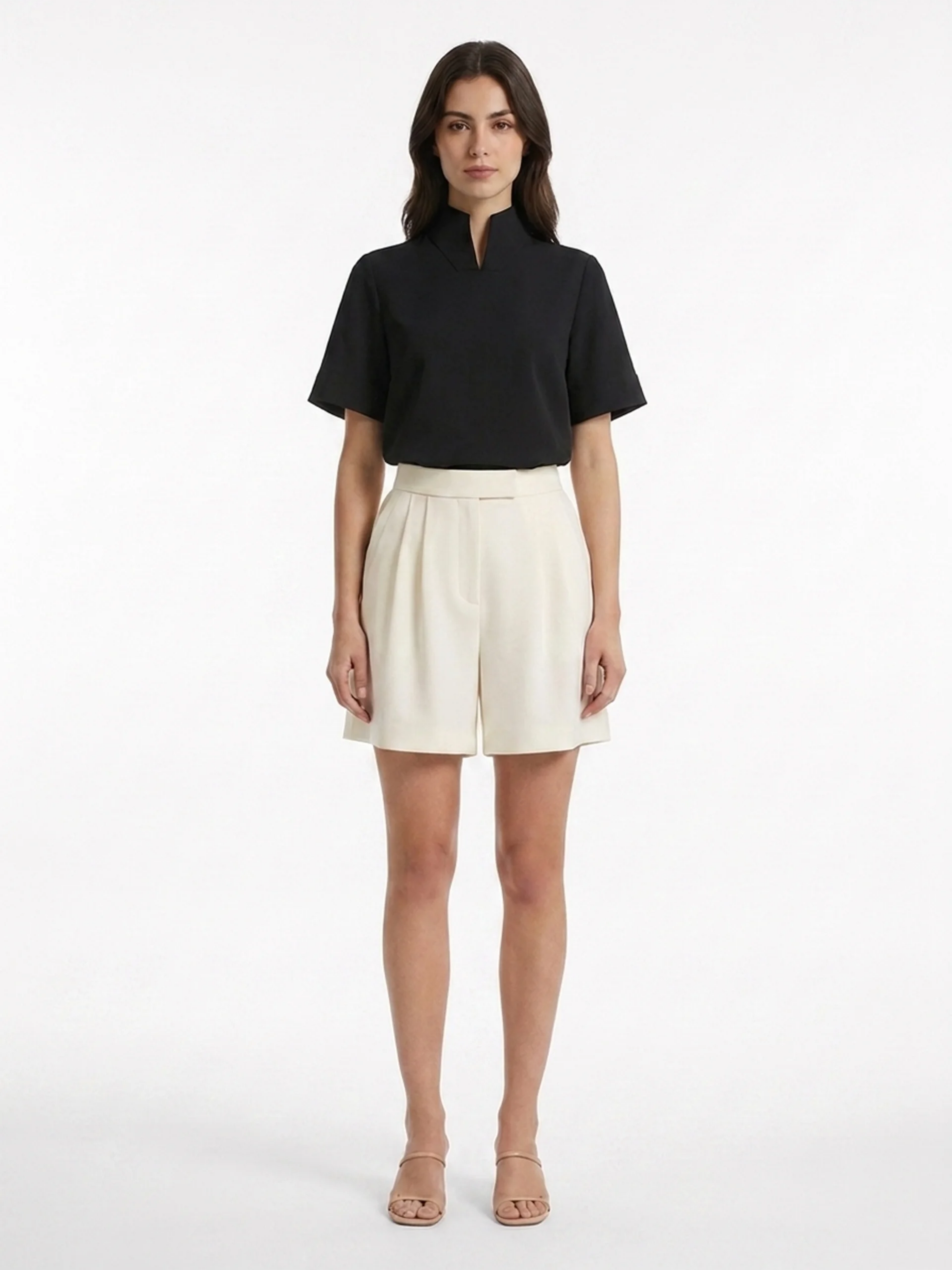 Vera | Stand Collar Structured Blouse oaklynwear