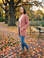 Addison | Open-Front Boho Knit Cardigan with Pockets, Cozy Winter Layer oaklynwear
