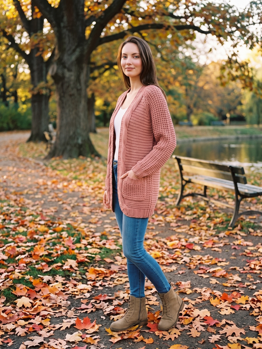 Addison | Open-Front Boho Knit Cardigan with Pockets, Cozy Winter Layer oaklynwear