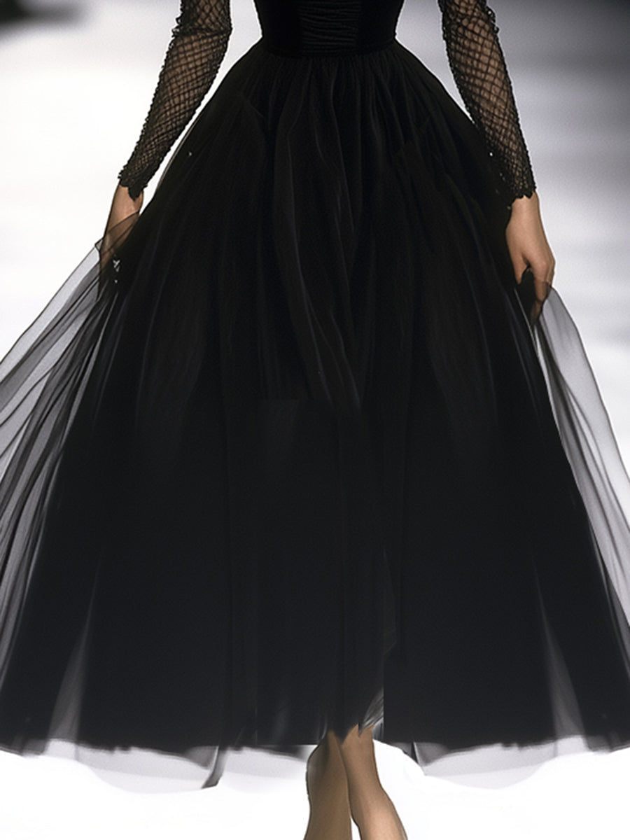 Camille | Black Gauze Maxi Dress oaklynwear