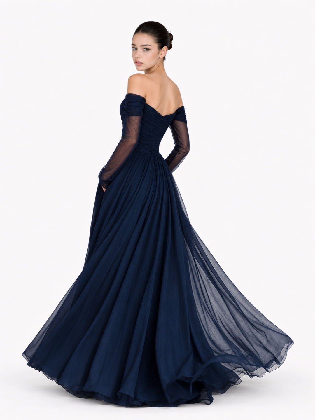 Adriana | Off-Shoulder Chiffon Maxi Dress oaklynwear