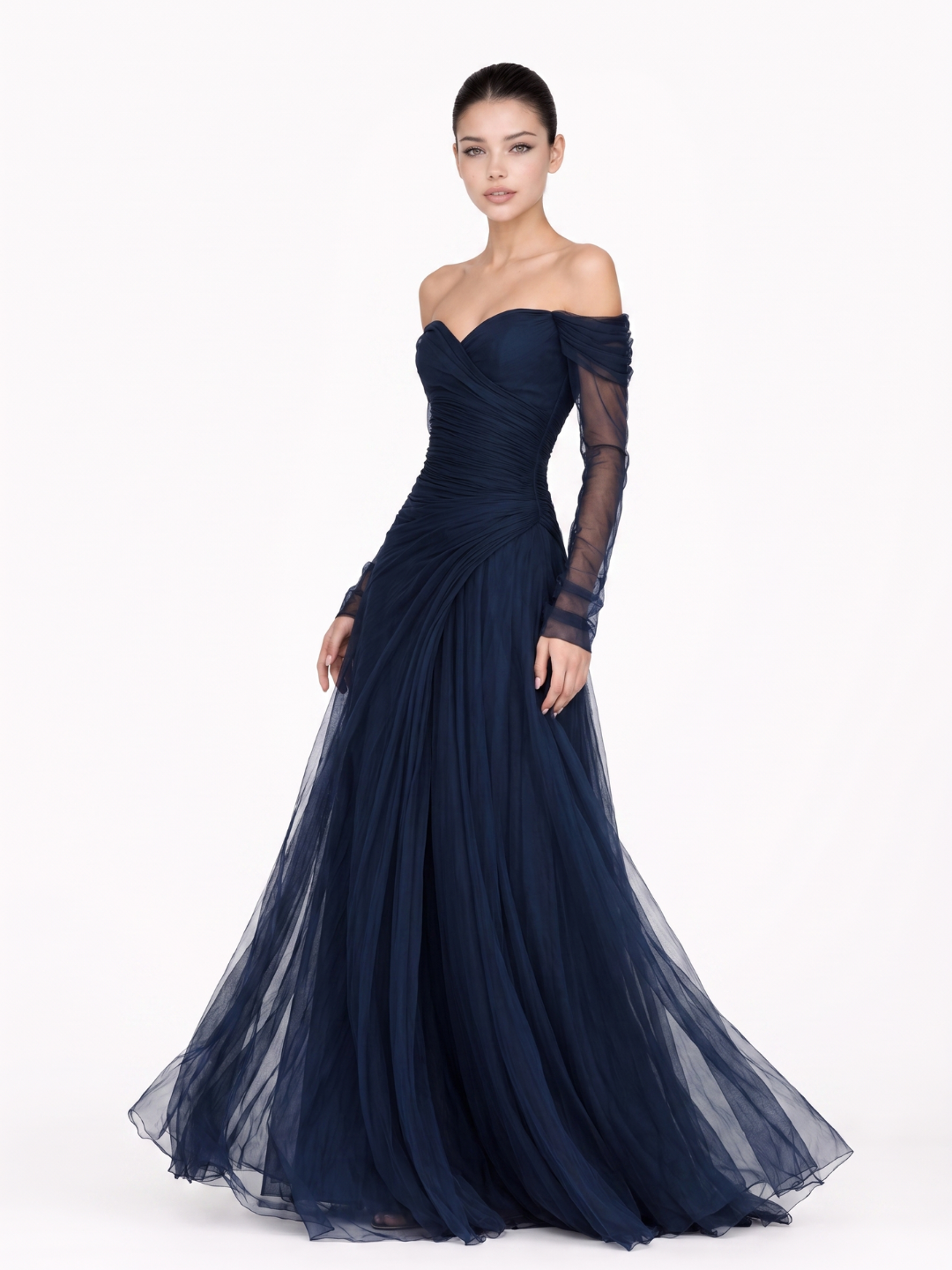 Adriana | Off-Shoulder Chiffon Maxi Dress oaklynwear