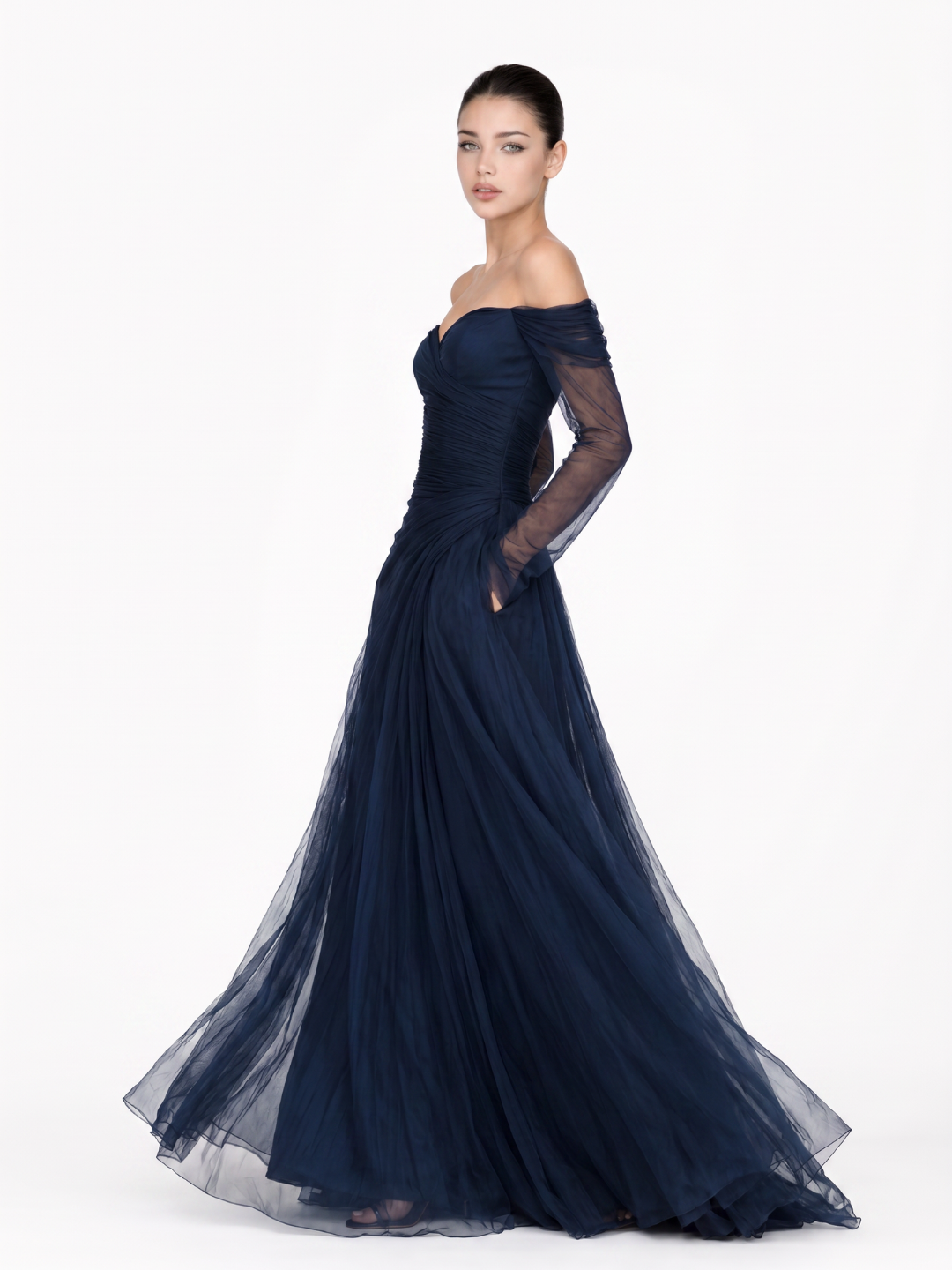 Adriana | Off-Shoulder Chiffon Maxi Dress oaklynwear