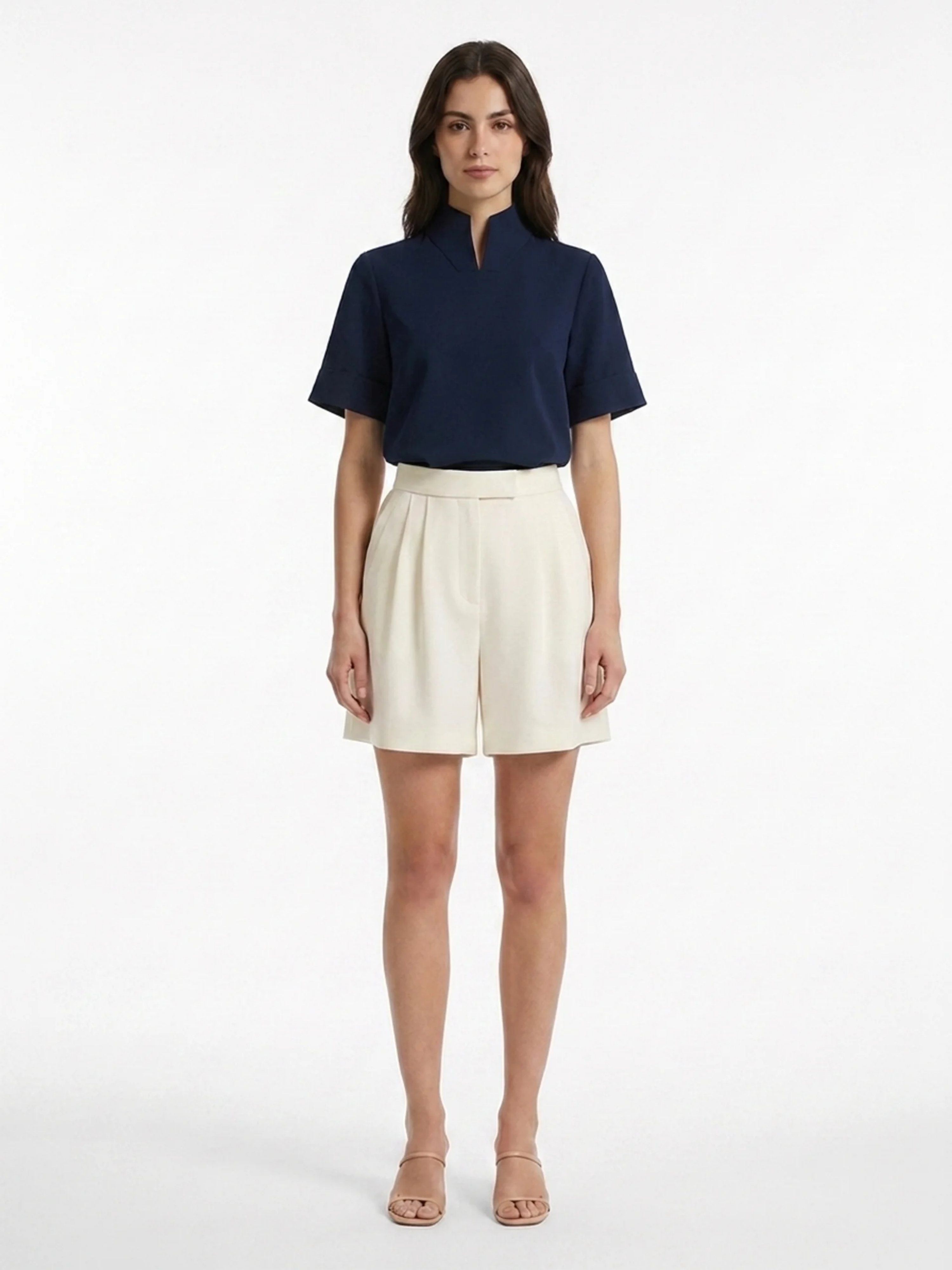 Vera | Stand Collar Structured Blouse oaklynwear