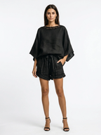 Penny | Linen Lace Blouse Shorts Set oaklynwear