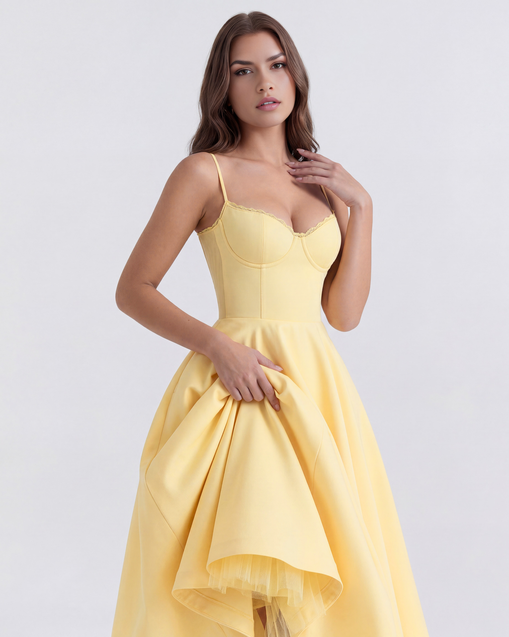Selene | Tulle Sweetheart Corset Midi Dress oaklynwear