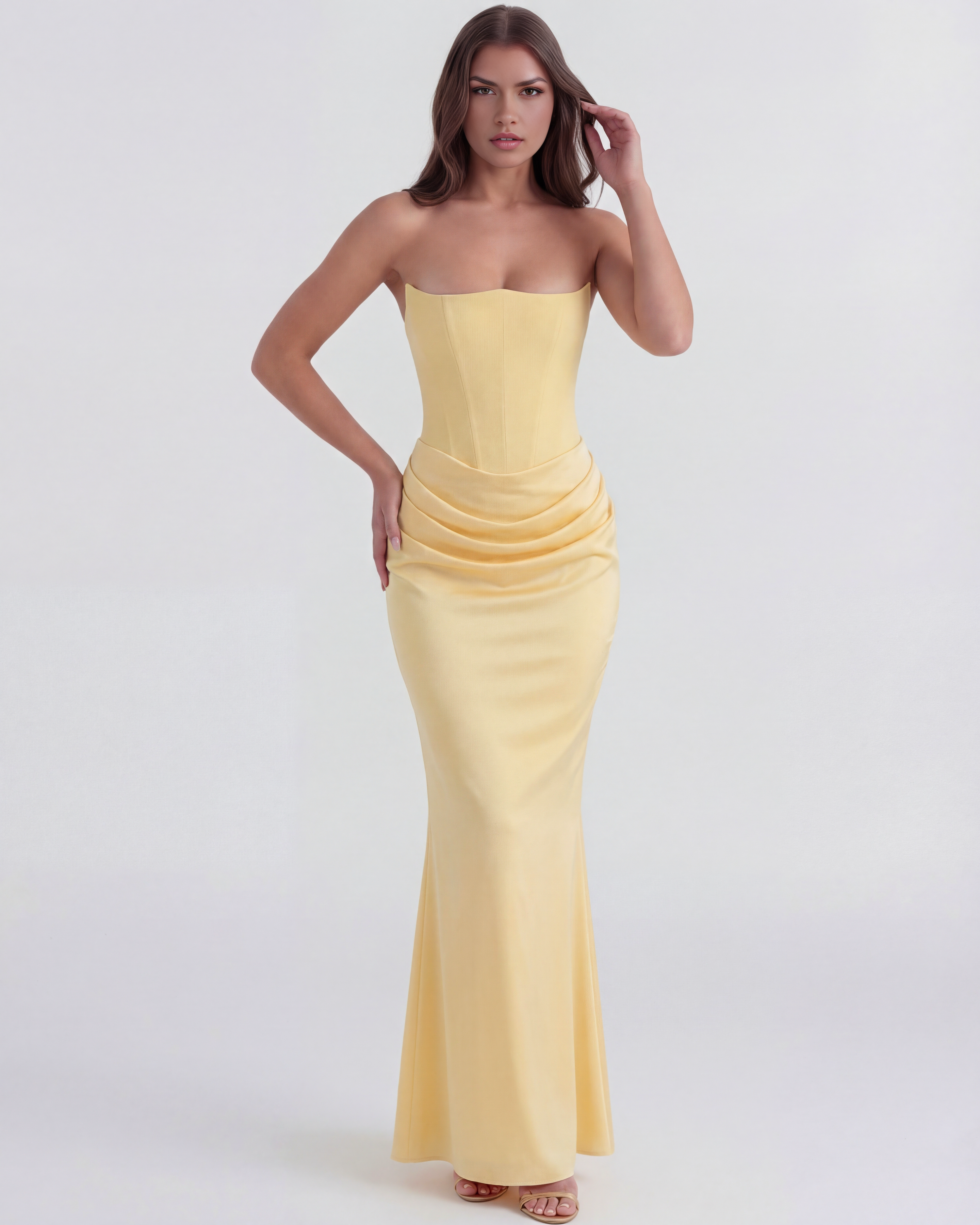 Rosalind | Strapless Corset Maxi Dress oaklynwear