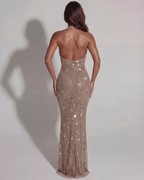 Aurea | Rhinestone Halter Maxi Dress oaklynwear