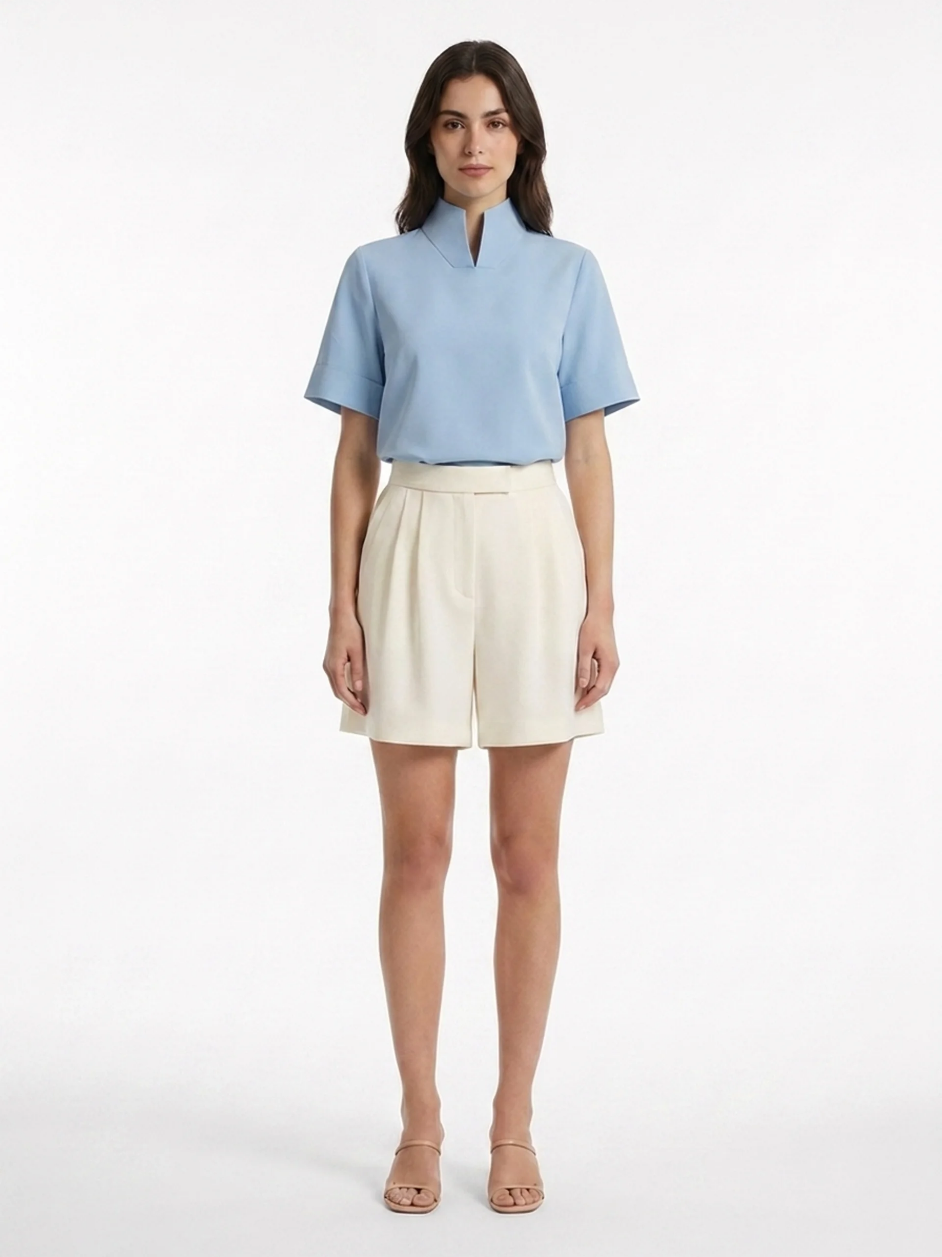 Vera | Stand Collar Structured Blouse oaklynwear