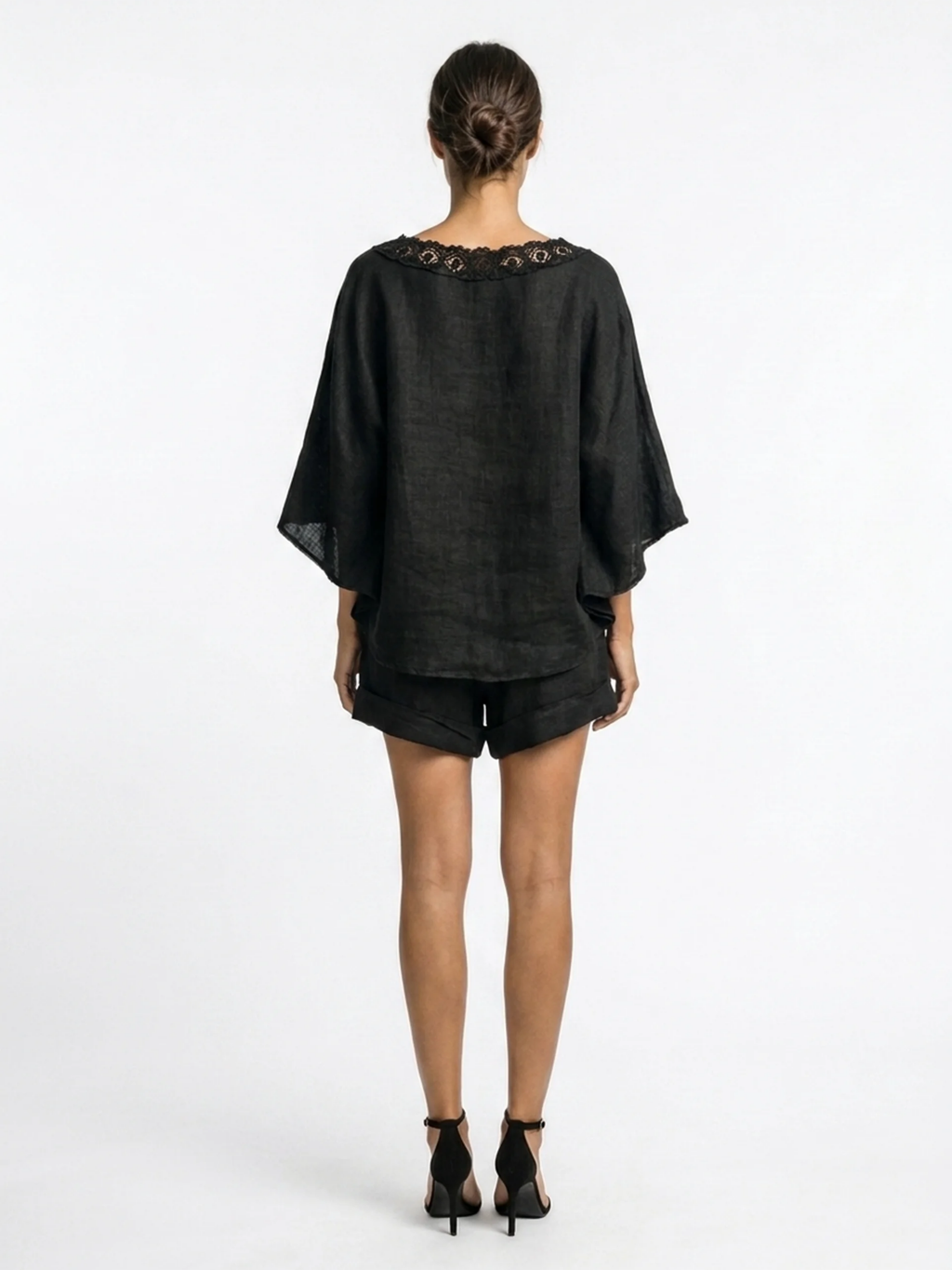 Penny | Linen Lace Blouse Shorts Set oaklynwear