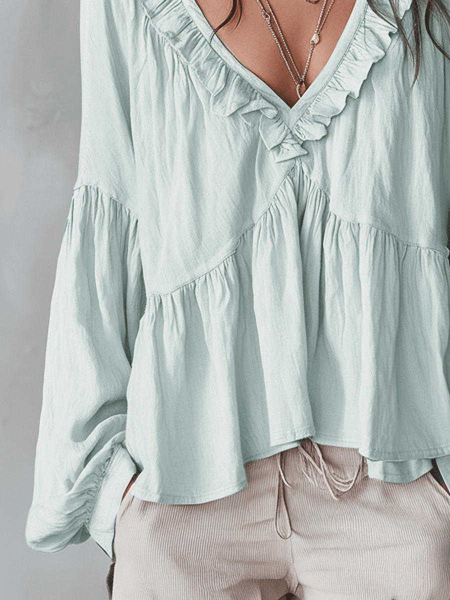 Faye | Women's Boho Ruffle Blouse oaklynwear