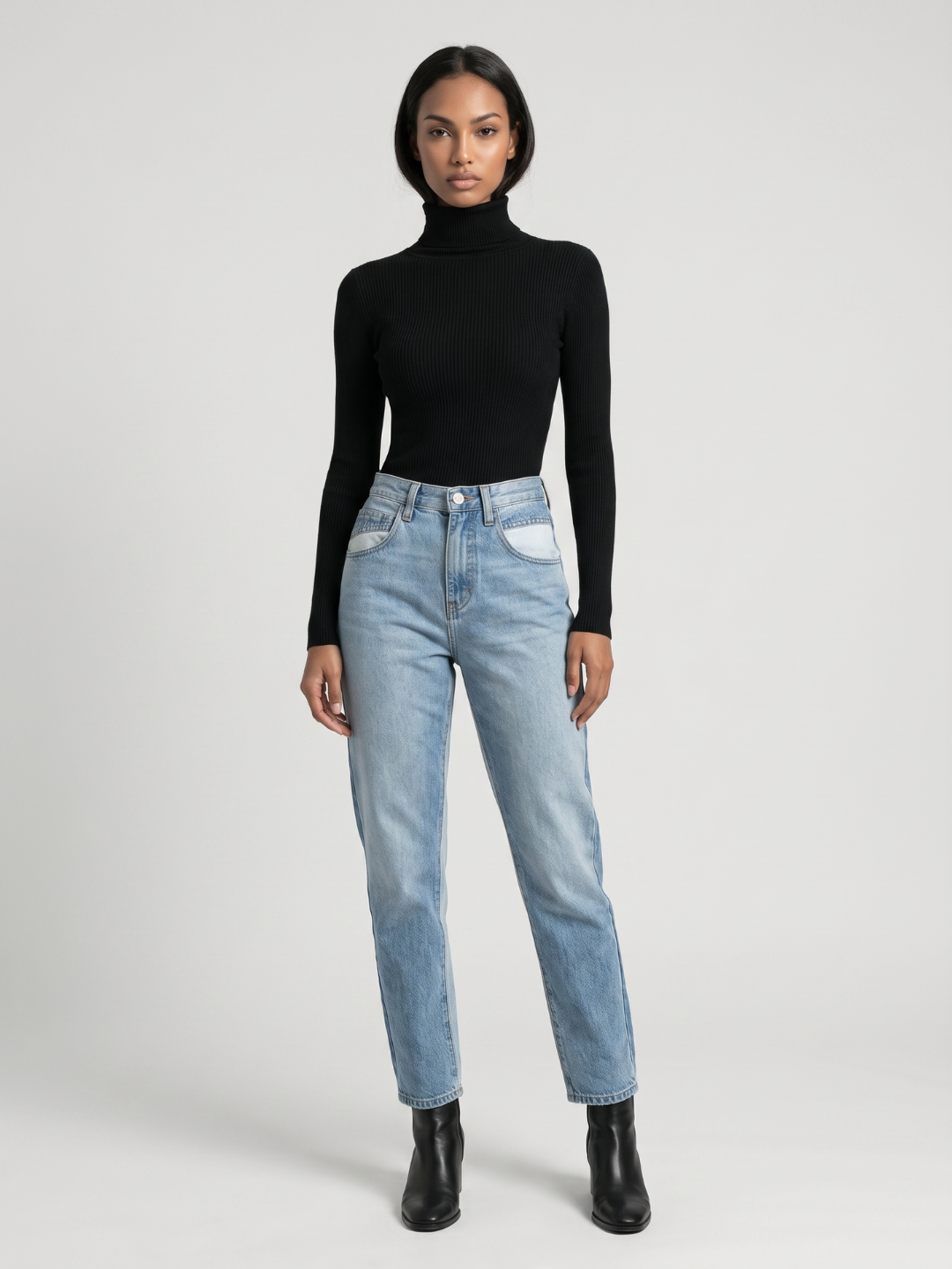 Natalie | Foldover Turtleneck Ribbed Sweater, Slim Fit Winter Knit oaklynwear