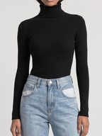 Natalie | Foldover Turtleneck Ribbed Sweater, Slim Fit Winter Knit oaklynwear