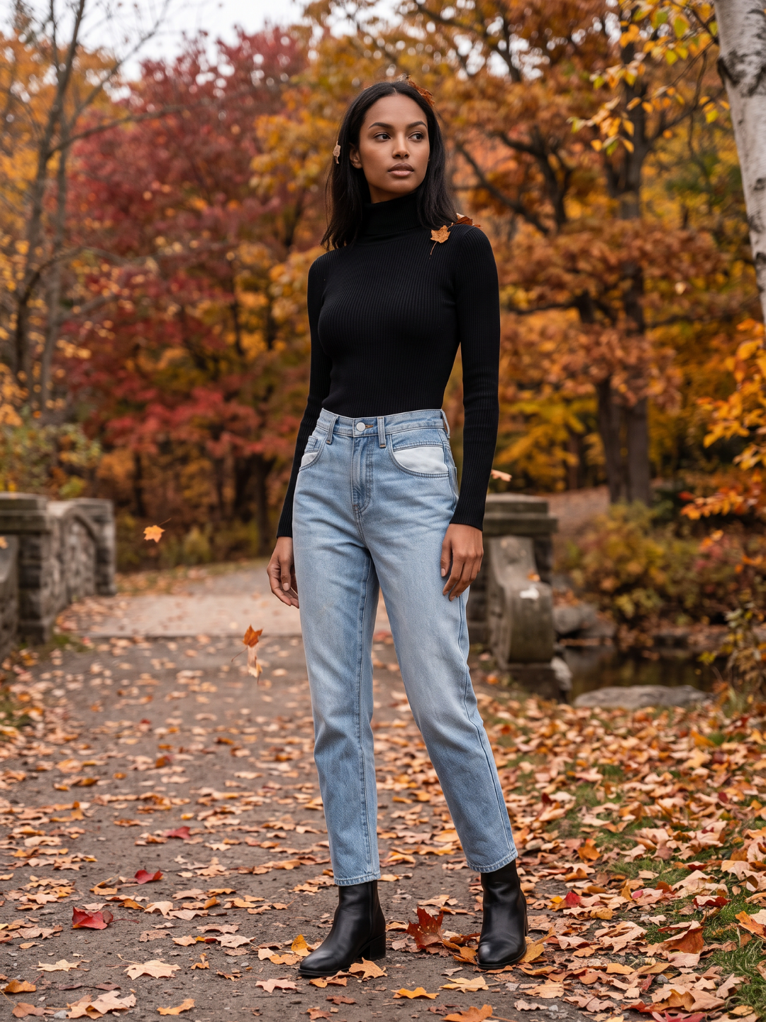 Natalie | Foldover Turtleneck Ribbed Sweater, Slim Fit Winter Knit oaklynwear