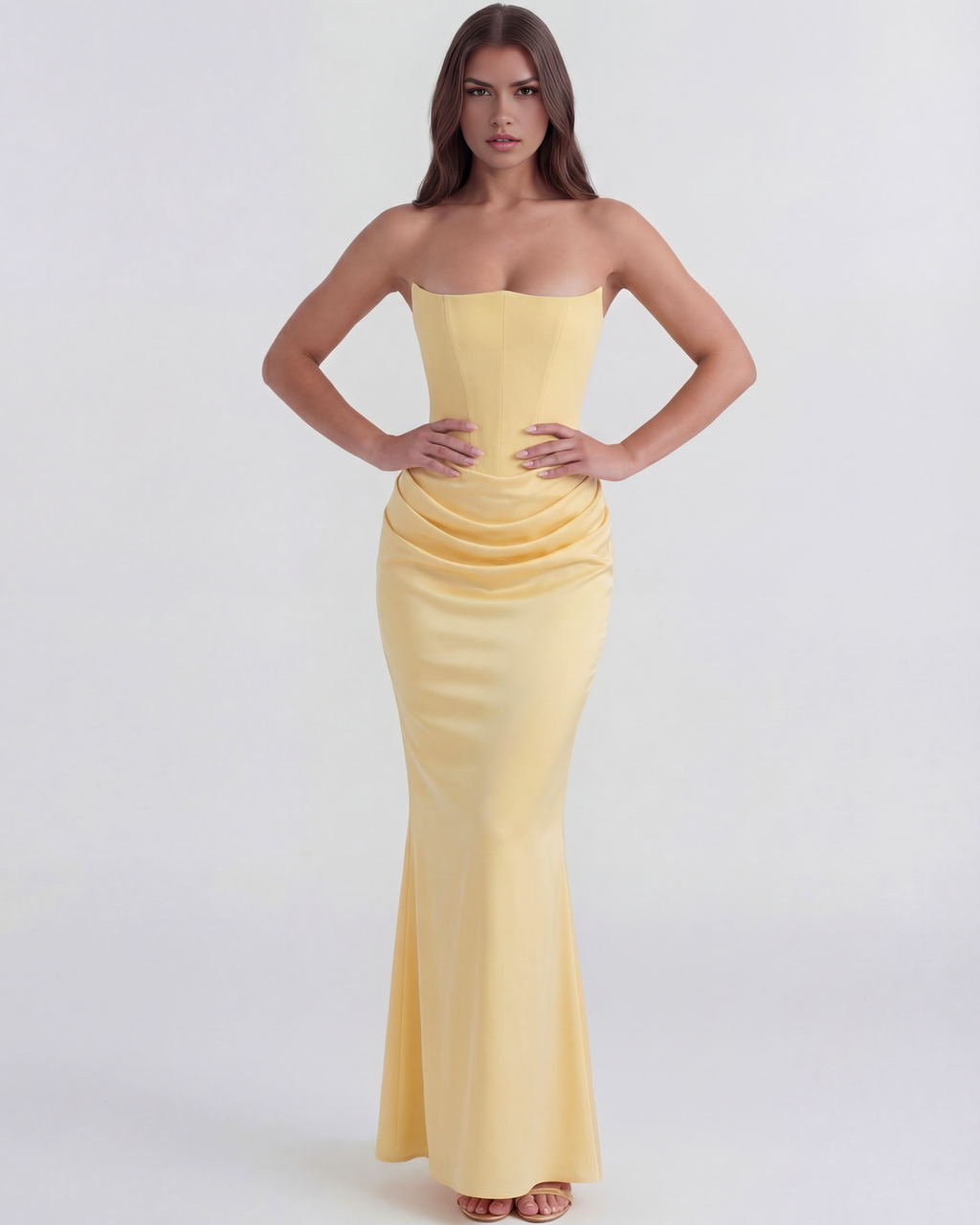 Rosalind | Strapless Corset Maxi Dress oaklynwear