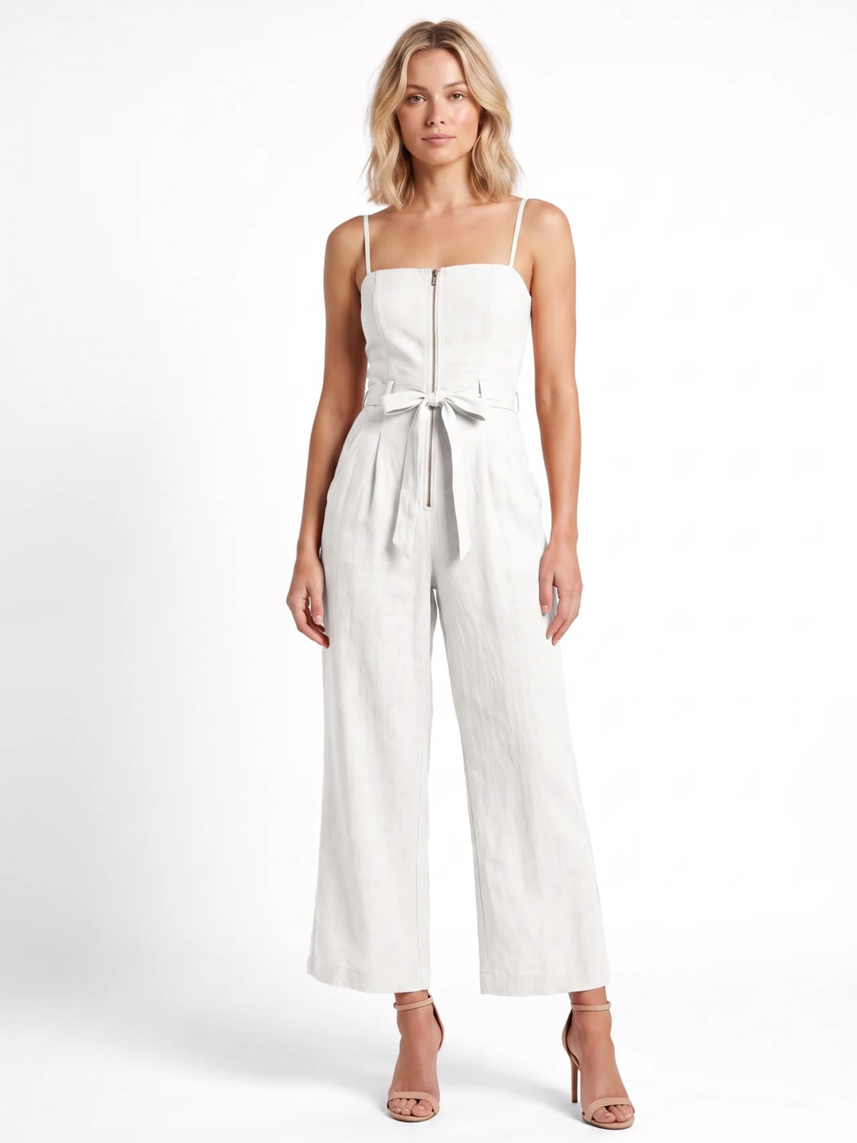 Sienna | Wide-Leg Linen Cropped Jumpsuit oaklynwear